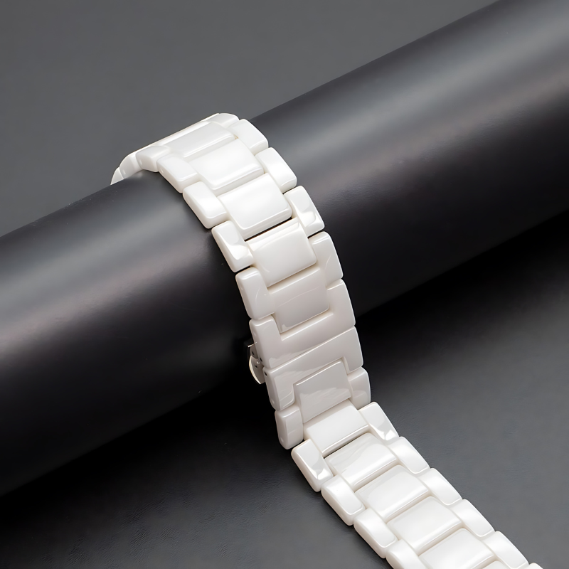 Bright White Active Ceramic Style Band for Samsung Watch in 20mm/22mm