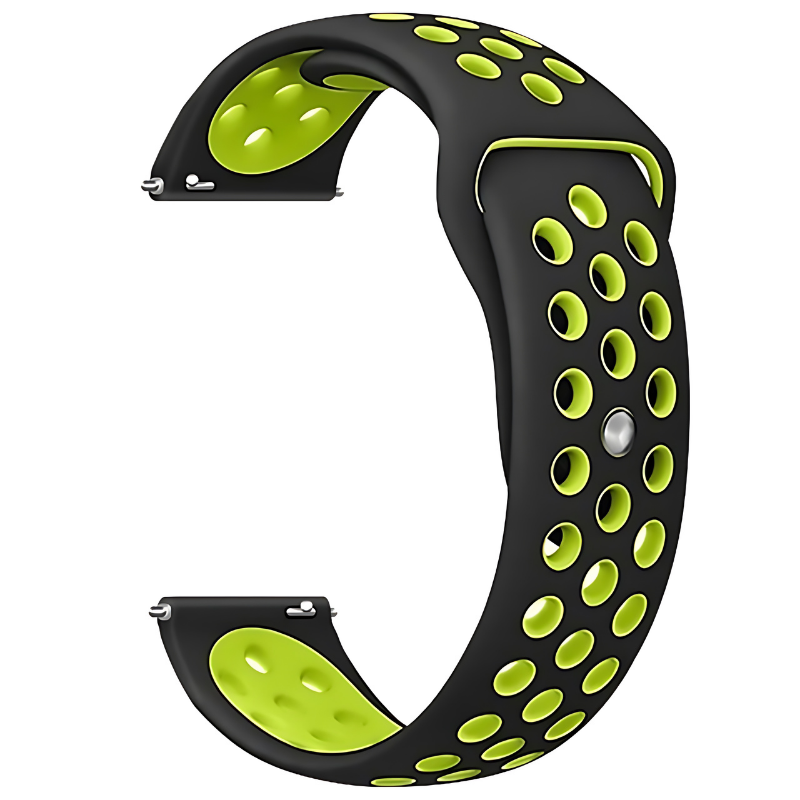 Black & Green Active Silicone Band for Samsung Watch in 20mm/22mm