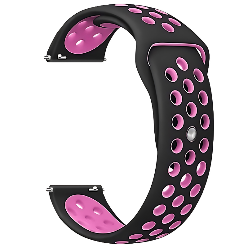 Black & Pink Active Silicone Band for Samsung Watch in 20mm/22mm