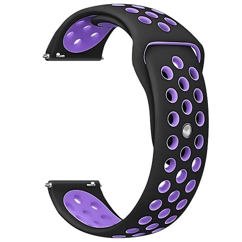 Black & Purple Active Silicone Band for Samsung Watch in 20mm/22mm