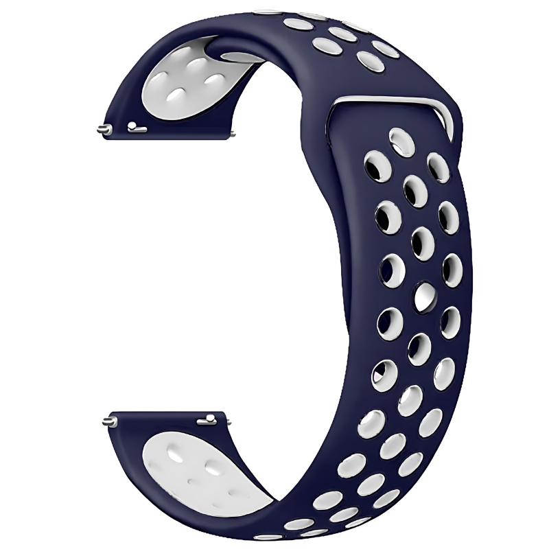 Blue & White Active Silicone Band for Samsung Watch in 20mm/22mm