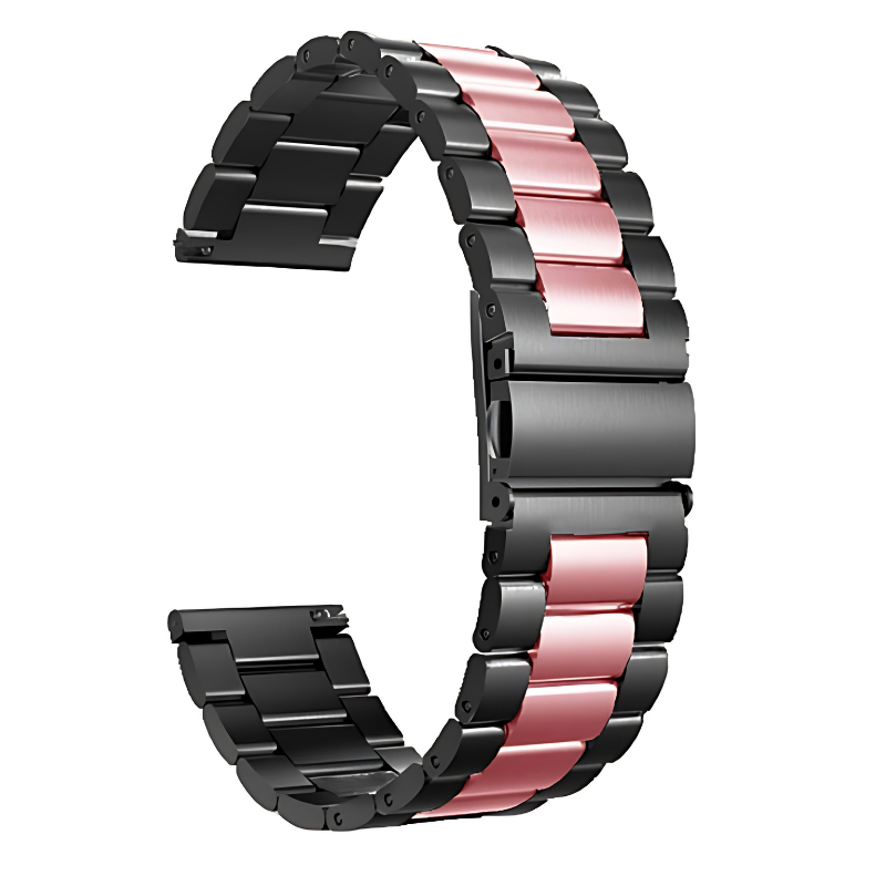 Black & Rose Pink Chain Link Band for Samsung Watch in 20mm/22mm
