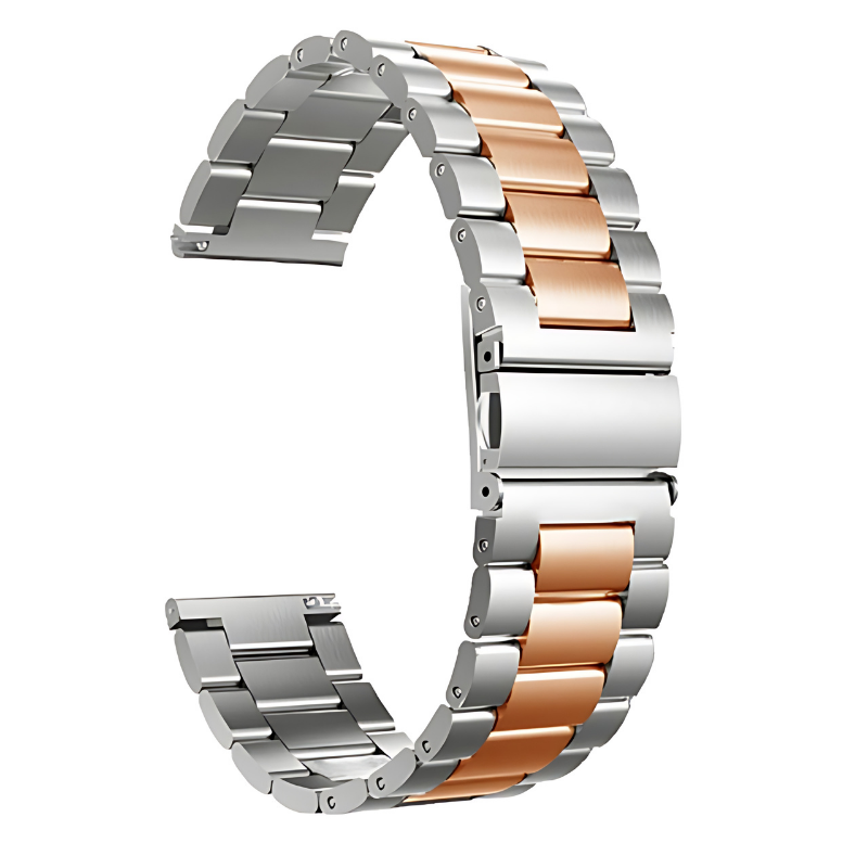 Silver & Rose Gold Chain Link Band for Samsung Watch in 20mm/22mm