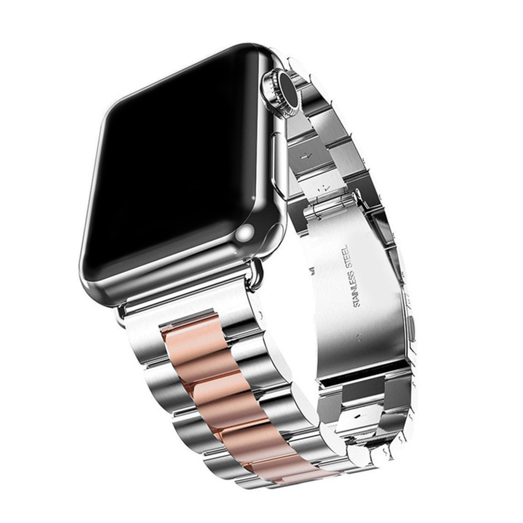 Silver Rose Gold Chain Link Band for Apple Watch