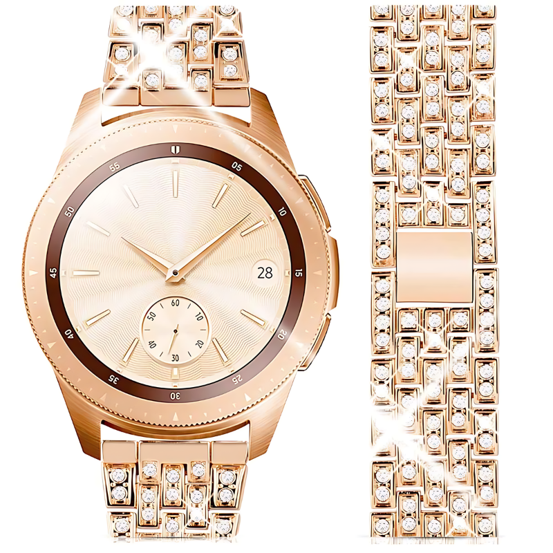 Rose Gold Diamond-Designed Jubilee Band for Samsung Watch in 20mm/22mm
