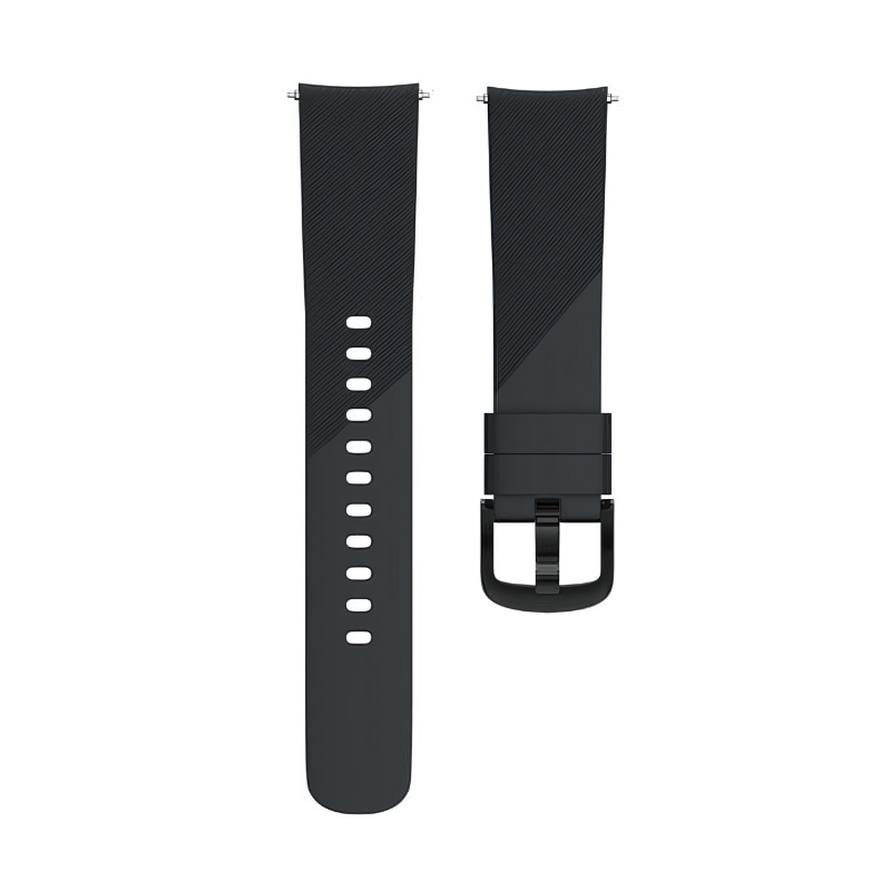 Black Dual Tone Silicone Line Band for Samsung Watch in 20mm