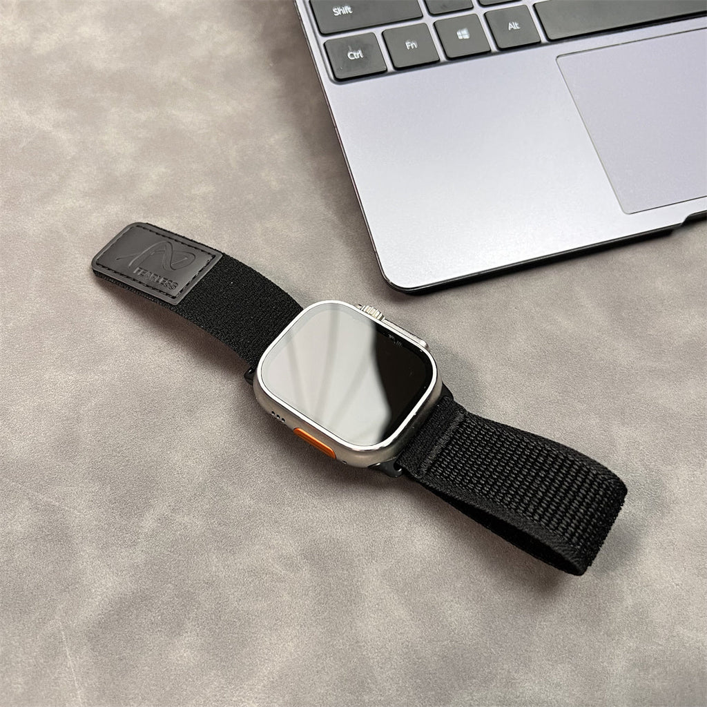 Fearless Nylon Leather Band Apple Watch Band For Men And Women Black