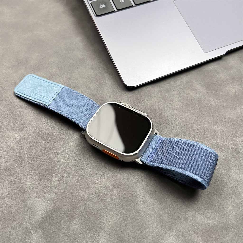 Fearless Nylon Leather Band Apple Watch Band For Men And Women Blue
