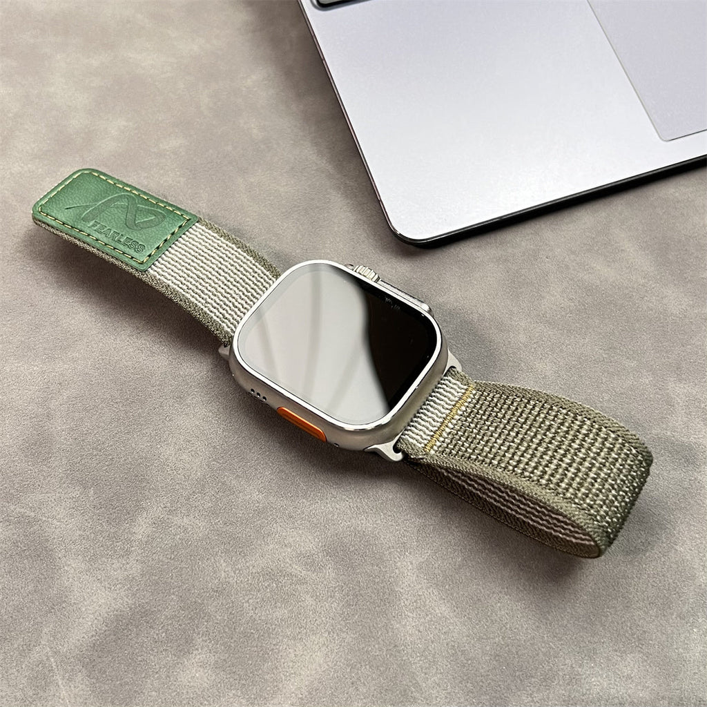 Fearless Nylon Leather Band Apple Watch Band For Men And Women Green