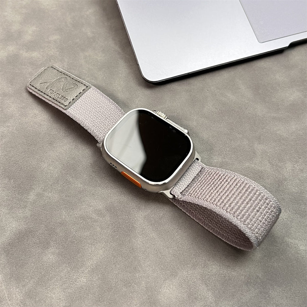Fearless Nylon Leather Band Apple Watch Band For Men And Women Grey