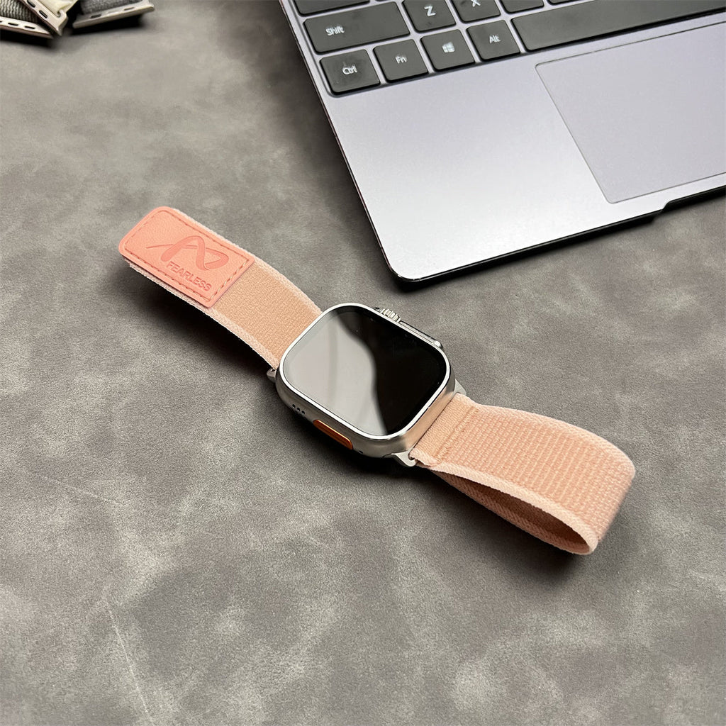 Fearless Nylon Leather Band Apple Watch Band For Men And Women Pink
