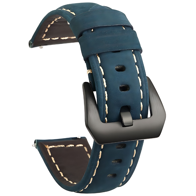 Blue Genuine Leather Band for Samsung Watch in 20mm/22mm