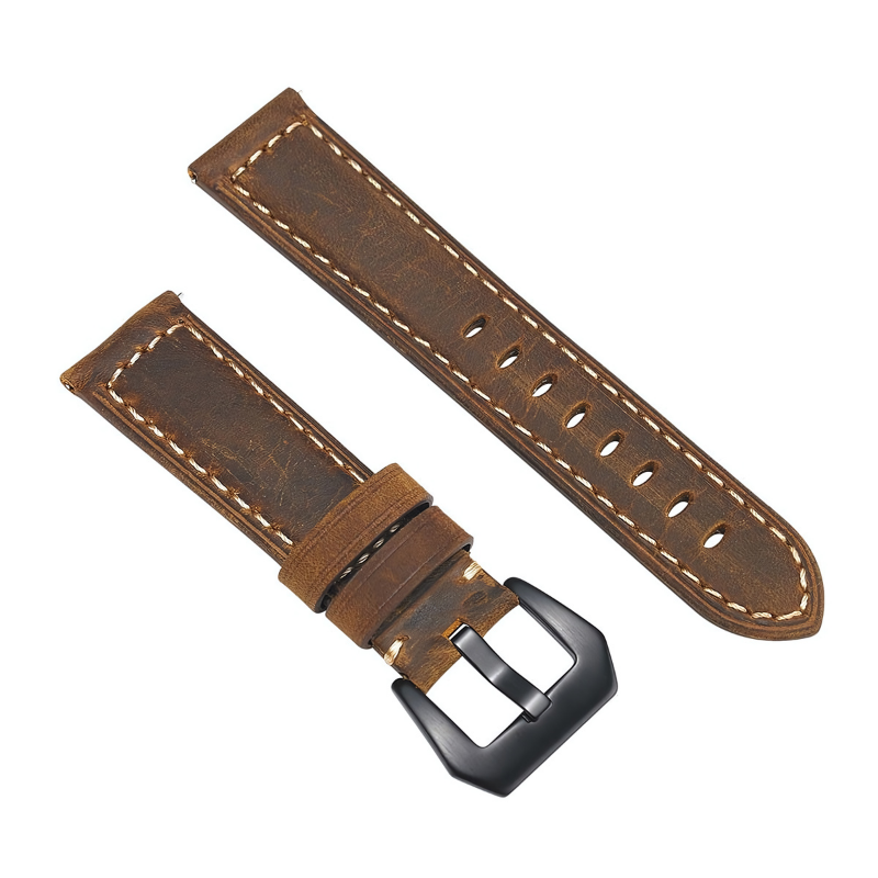 Matte Brown Genuine Leather Band for Samsung Watch in 20mm/22mm