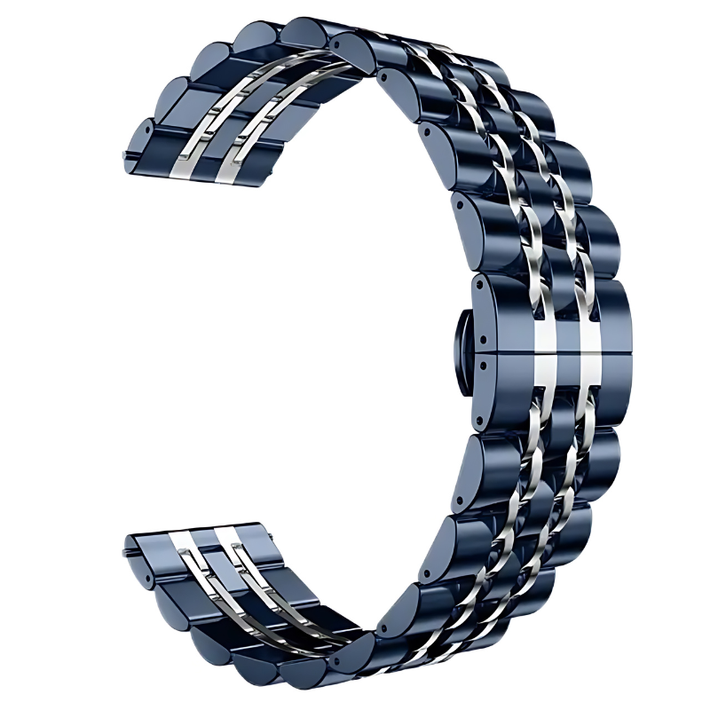 Blue & Silver Jubilee Stainless Steel Band for Samsung Watch in 20mm/22mm