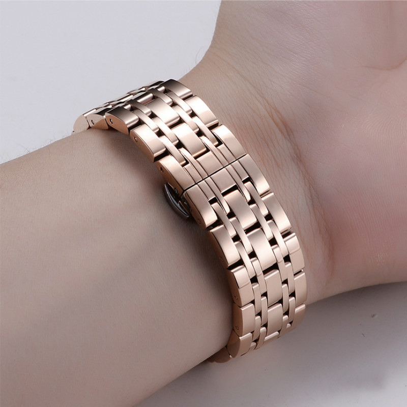 Rose Gold Jubilee Stainless Steel Band for Samsung Watch in 20mm/22mm