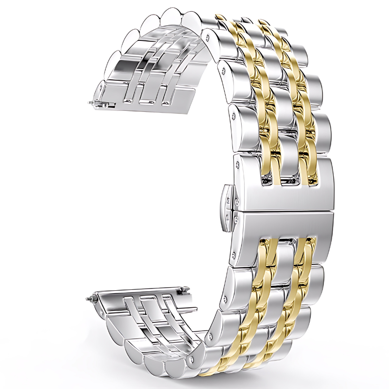 Silver & Gold Jubilee Stainless Steel Band for Samsung Watch in 20mm/22mm