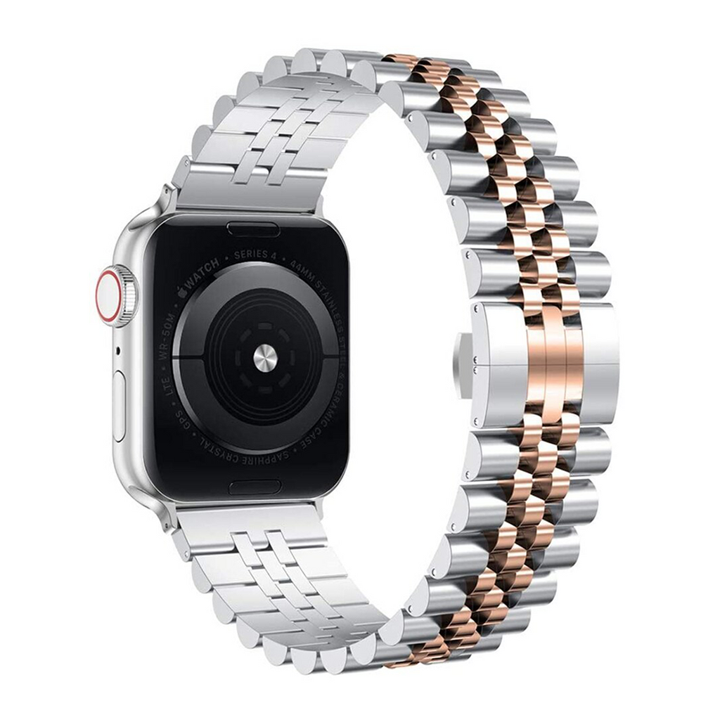 Silver Rose Gold Jubilee Band for Apple Watch - 38mm