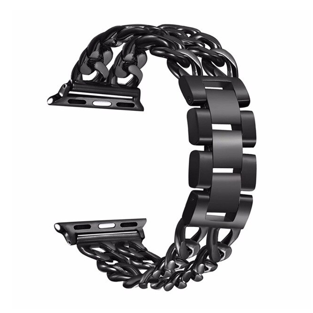 Black Lux Double Chain Link Band for Apple Watch - 38mm