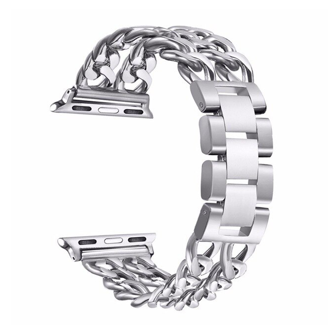 Silver Lux Double Chain Link Band for Apple Watch - 38mm