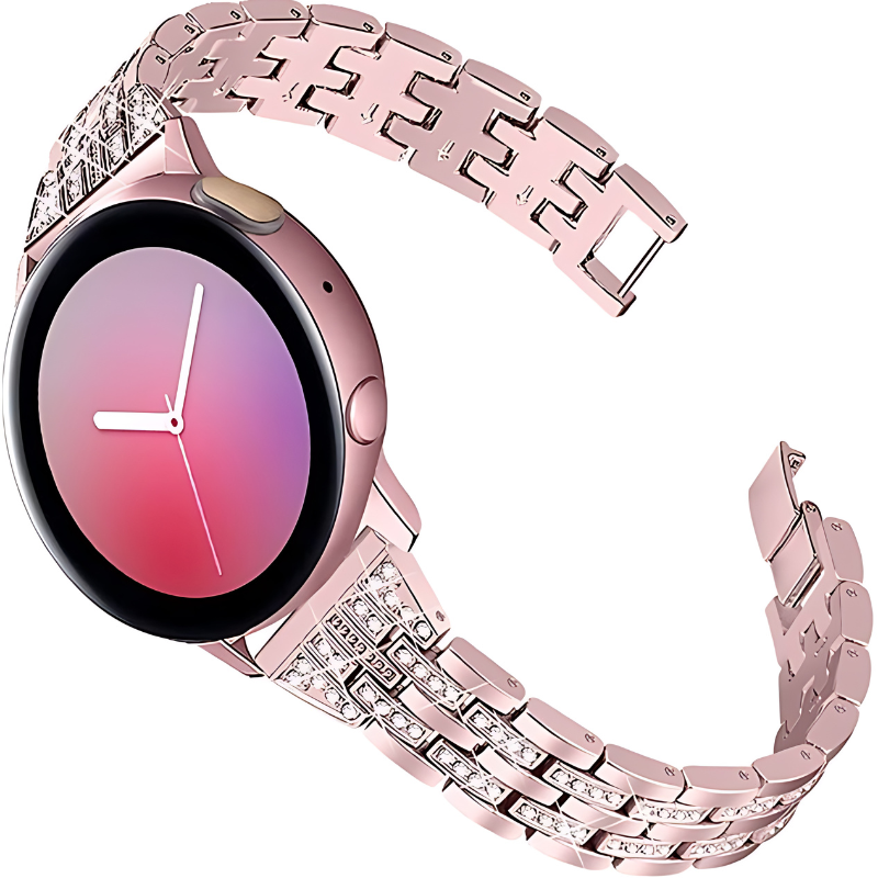 Rose Pink Luxury Diamond Steel Band for Samsung Watch in 20mm/22mm