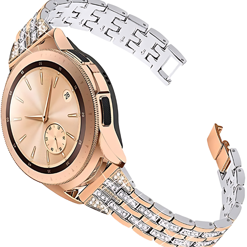Rose Gold & Silver Luxury Diamond Steel Band for Samsung Watch in 20mm/22mm
