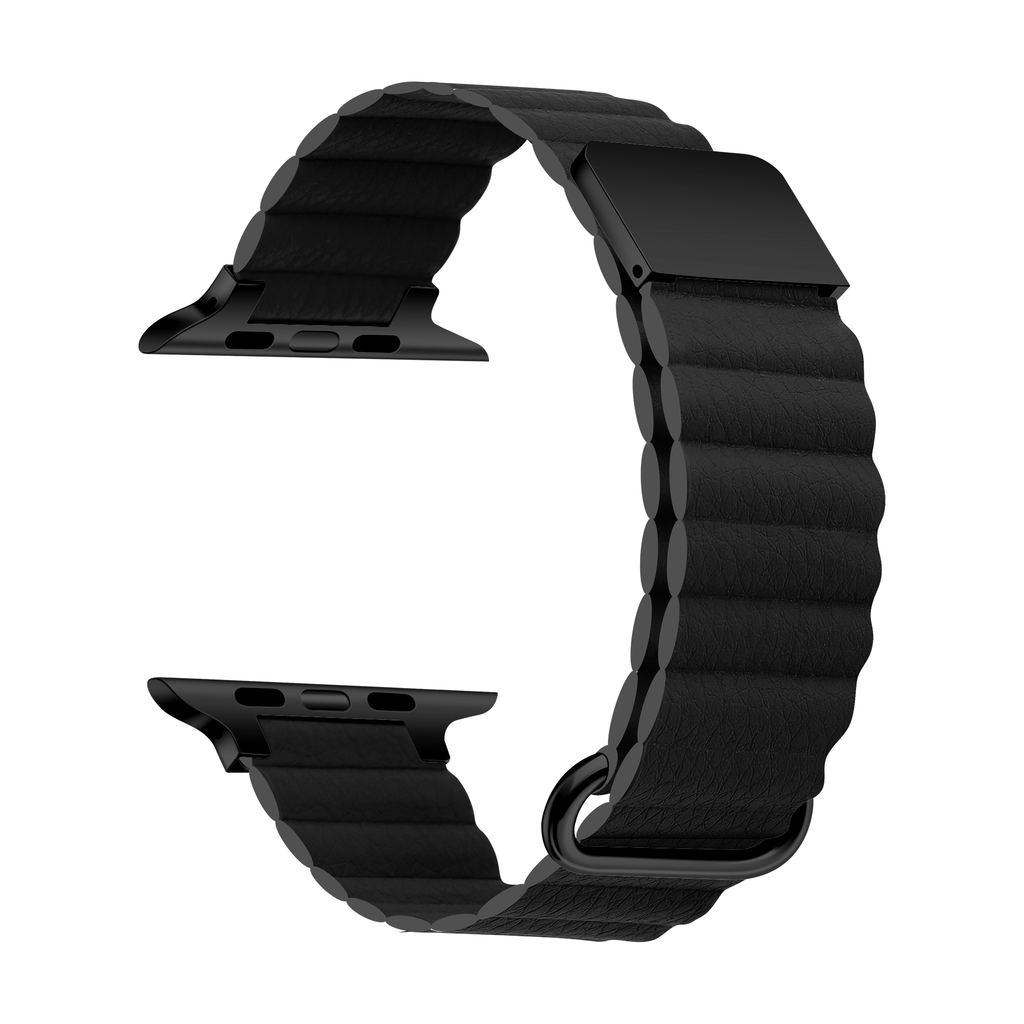 Black Magnetic Leather Band for Apple Watch - 38mm