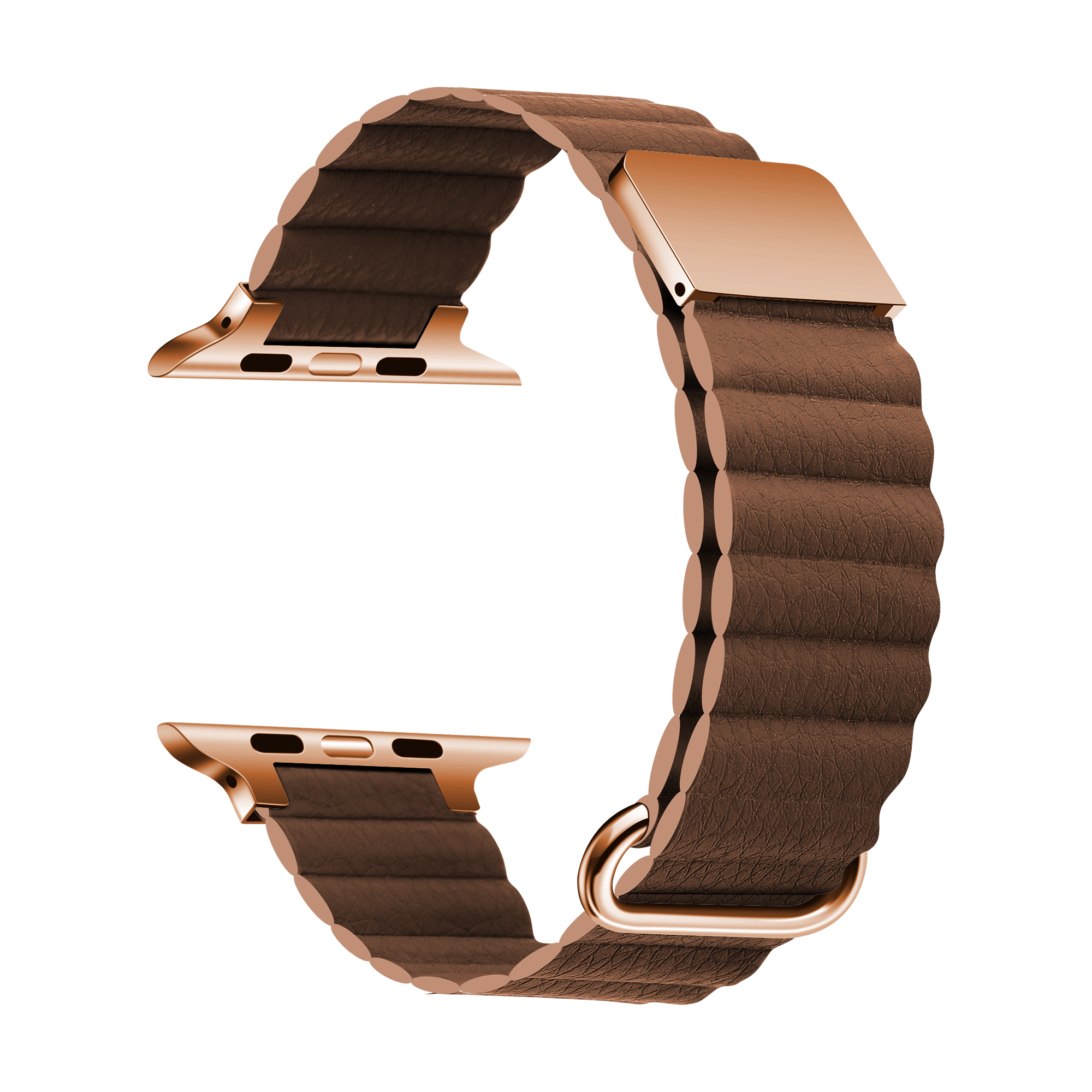 Coffee Magnetic Leather Band for Apple Watch - 38mm