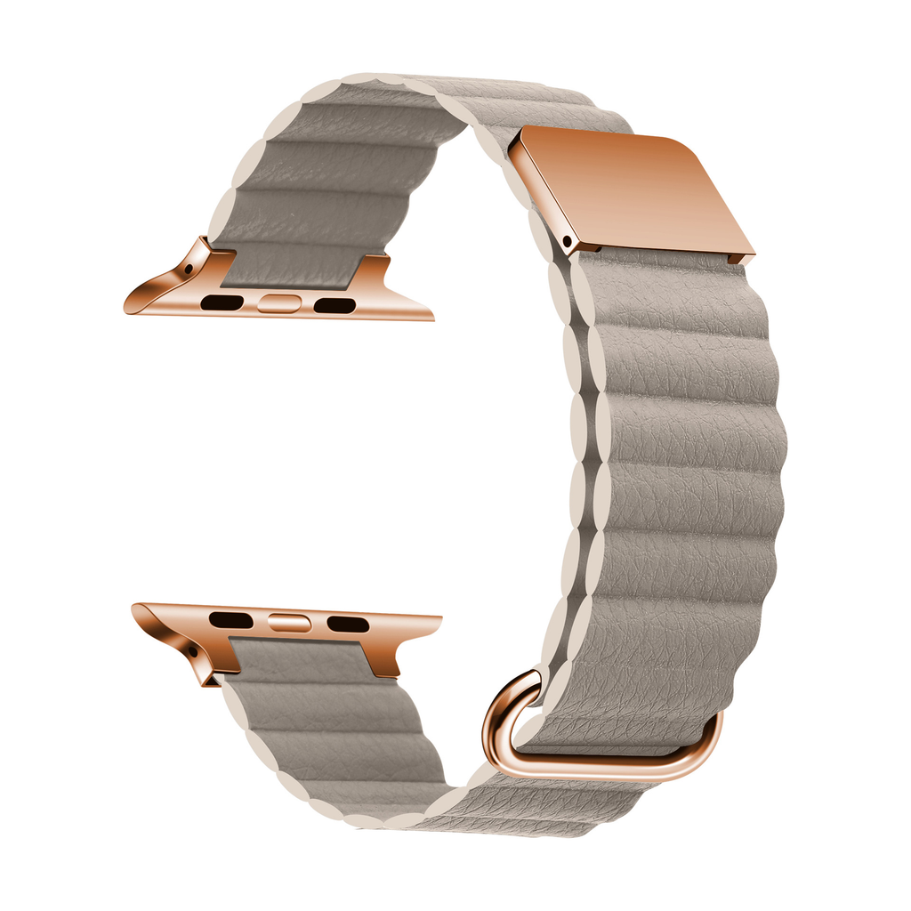 Light Grey Magnetic Leather Band for Apple Watch - 38mm