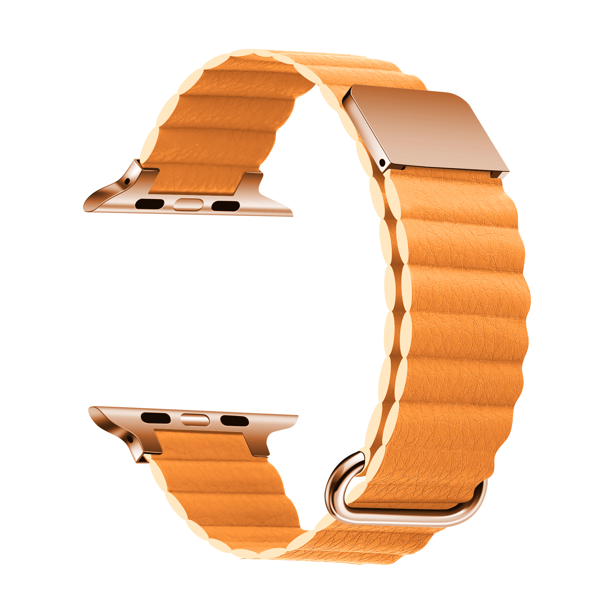 Orange Magnetic Leather Band for Apple Watch - 38mm