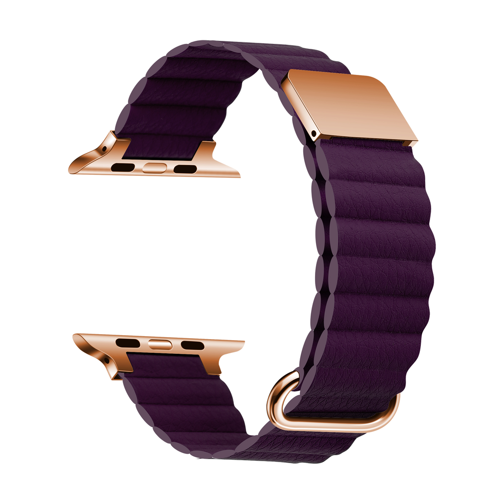 Purple Magnetic Leather Band for Apple Watch - 38mm