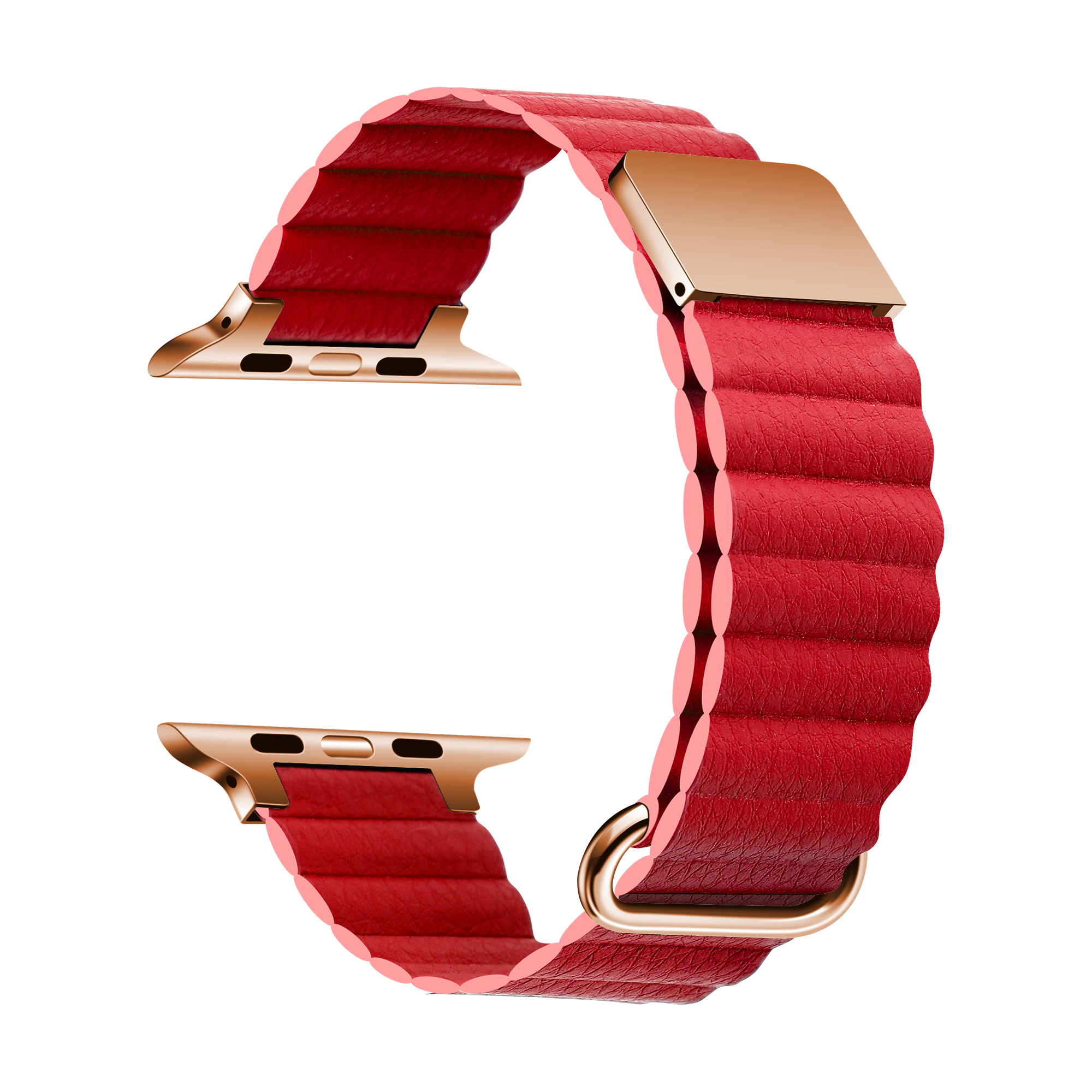 Red Magnetic Leather Band for Apple Watch - 38mm