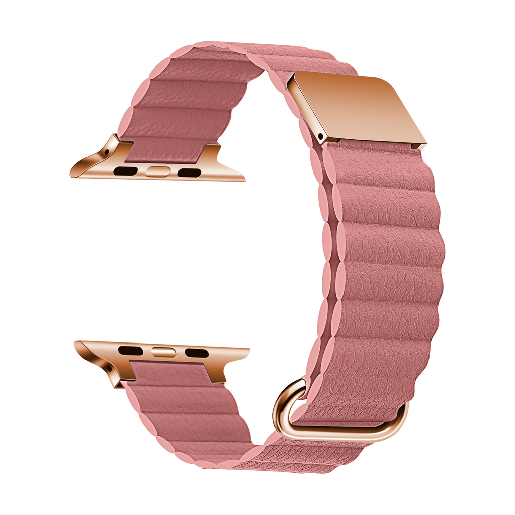 Rose Pink Magnetic Leather Band for Apple Watch - 38mm