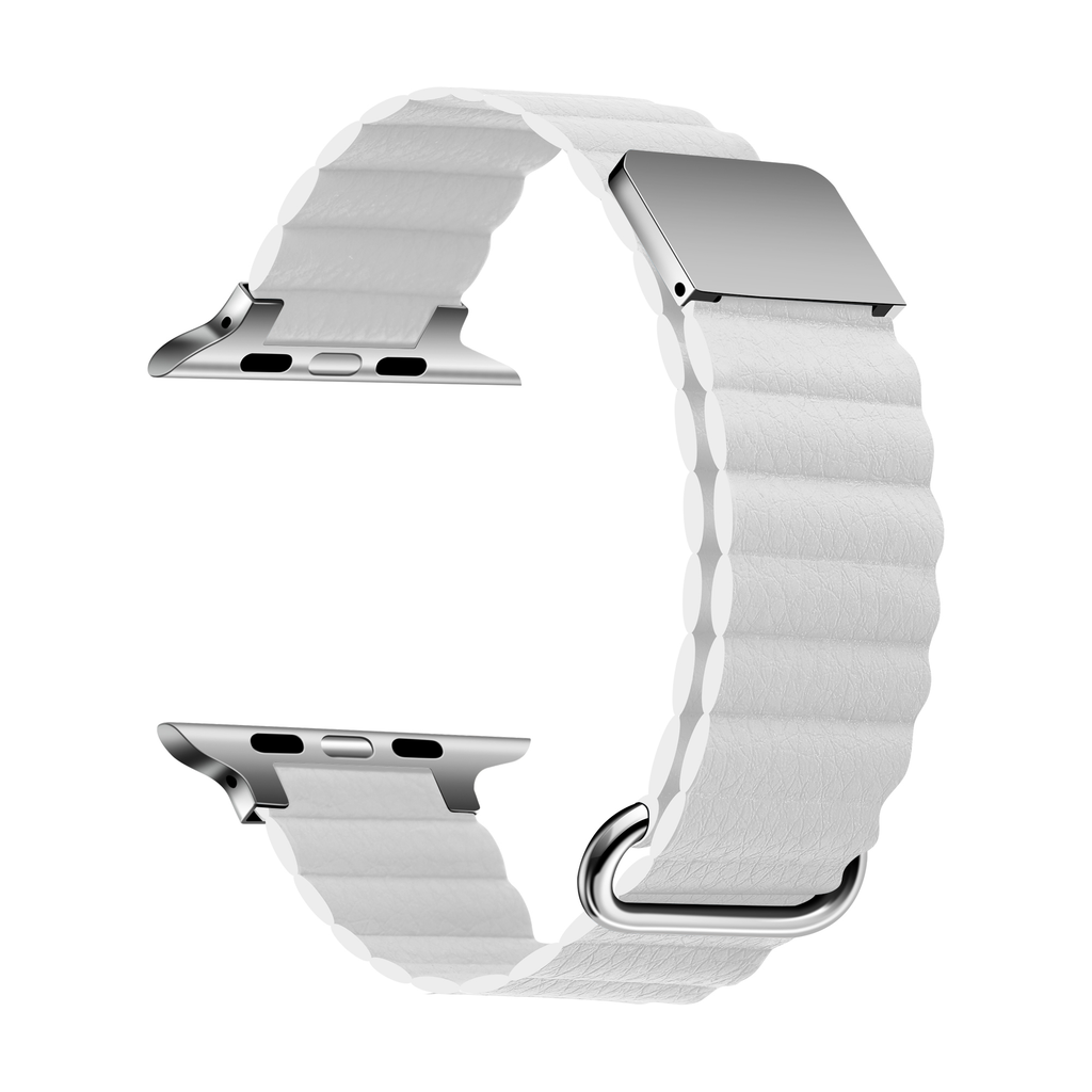 White Magnetic Leather Band for Apple Watch - 38mm