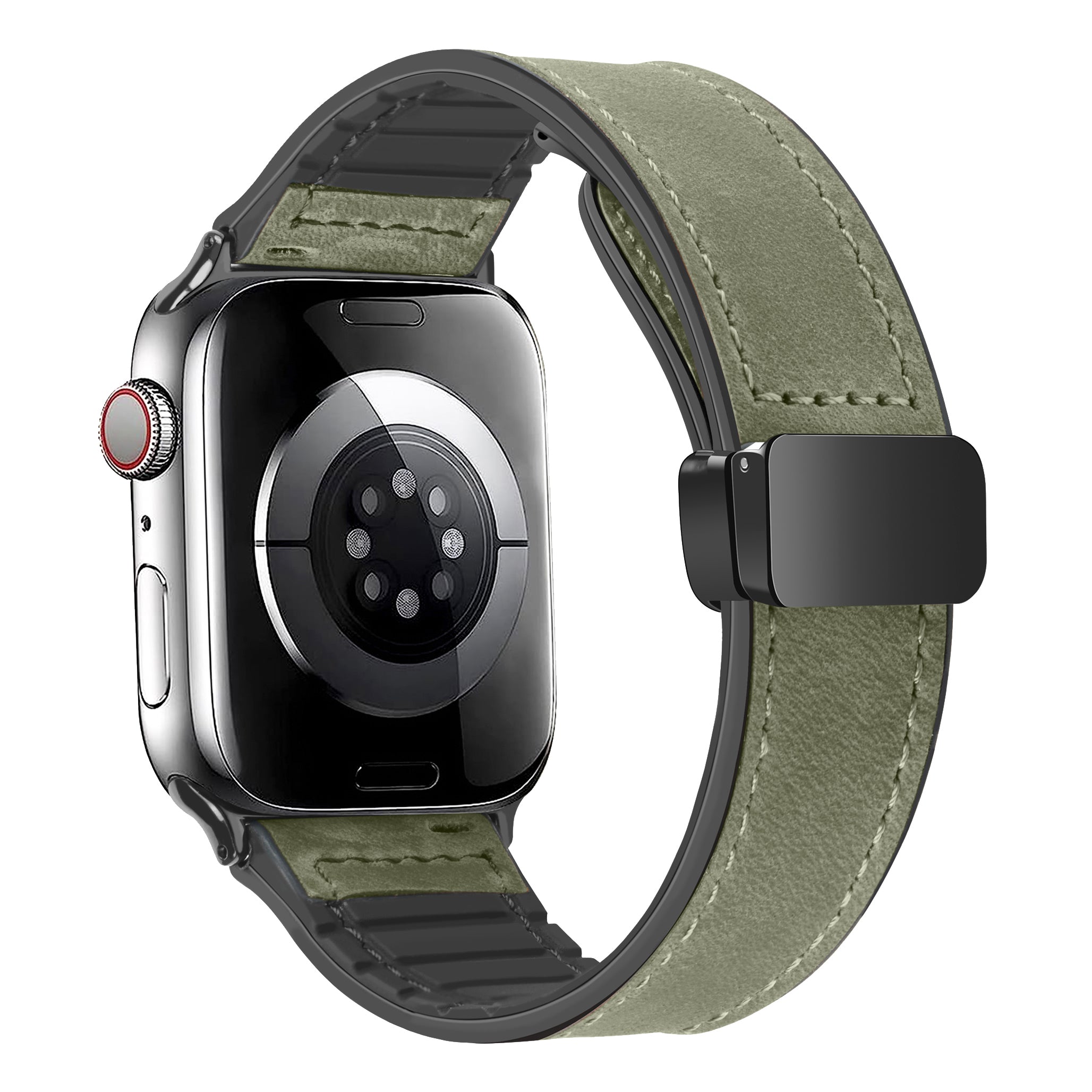 Green Magnetic Leather Band with Silicone Lining for Apple Watch - 38mm