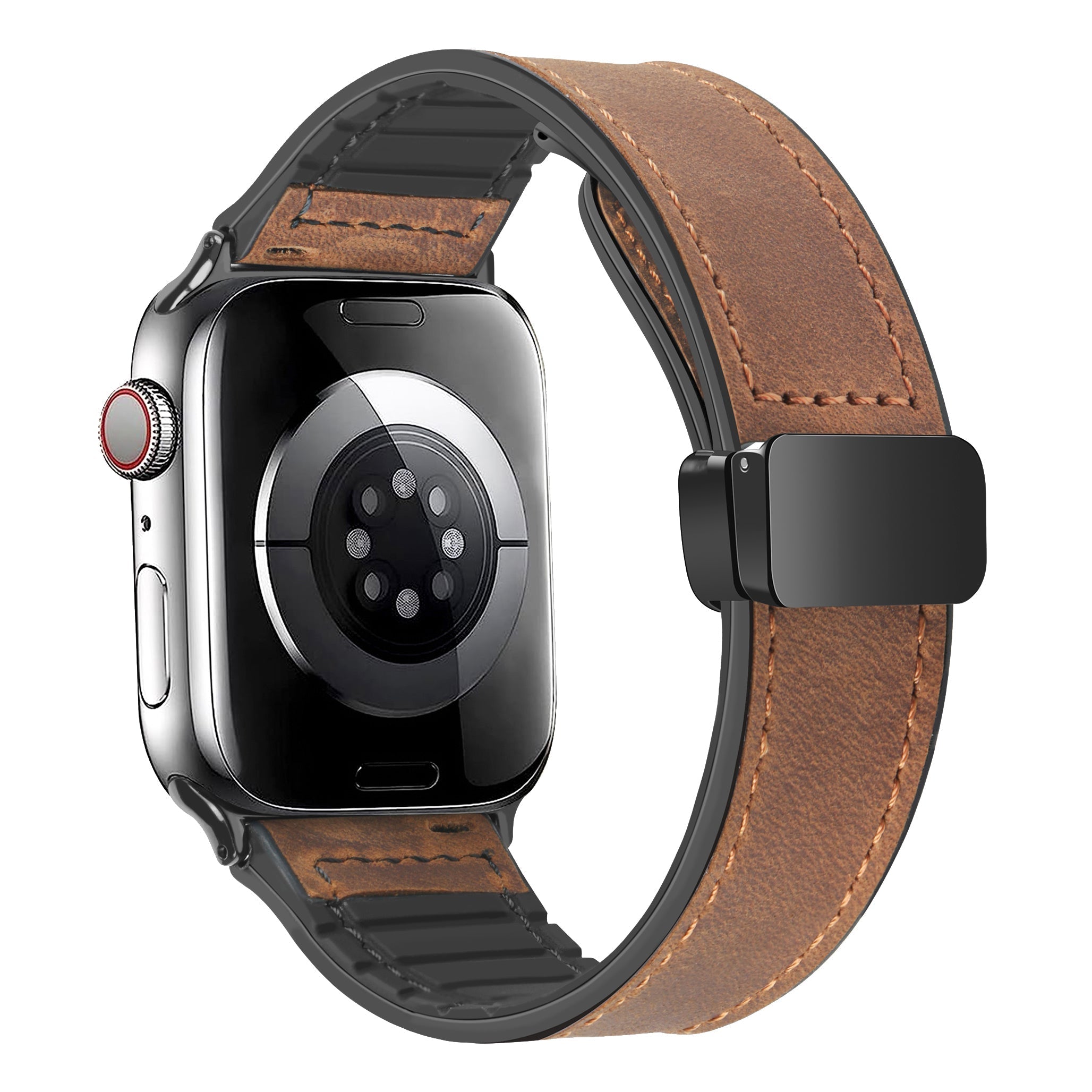 Rio Rust Magnetic Leather Band with Silicone Lining for Apple Watch - 38mm