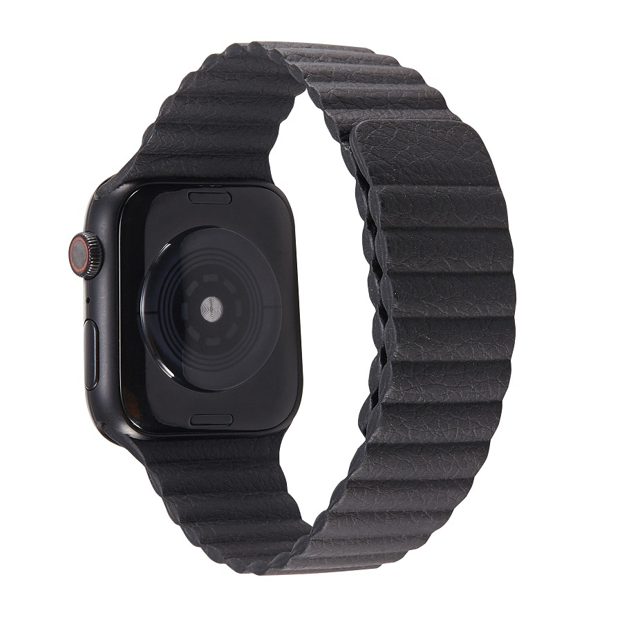 Black Magnetic Leather Link for Apple Watch - 38mm