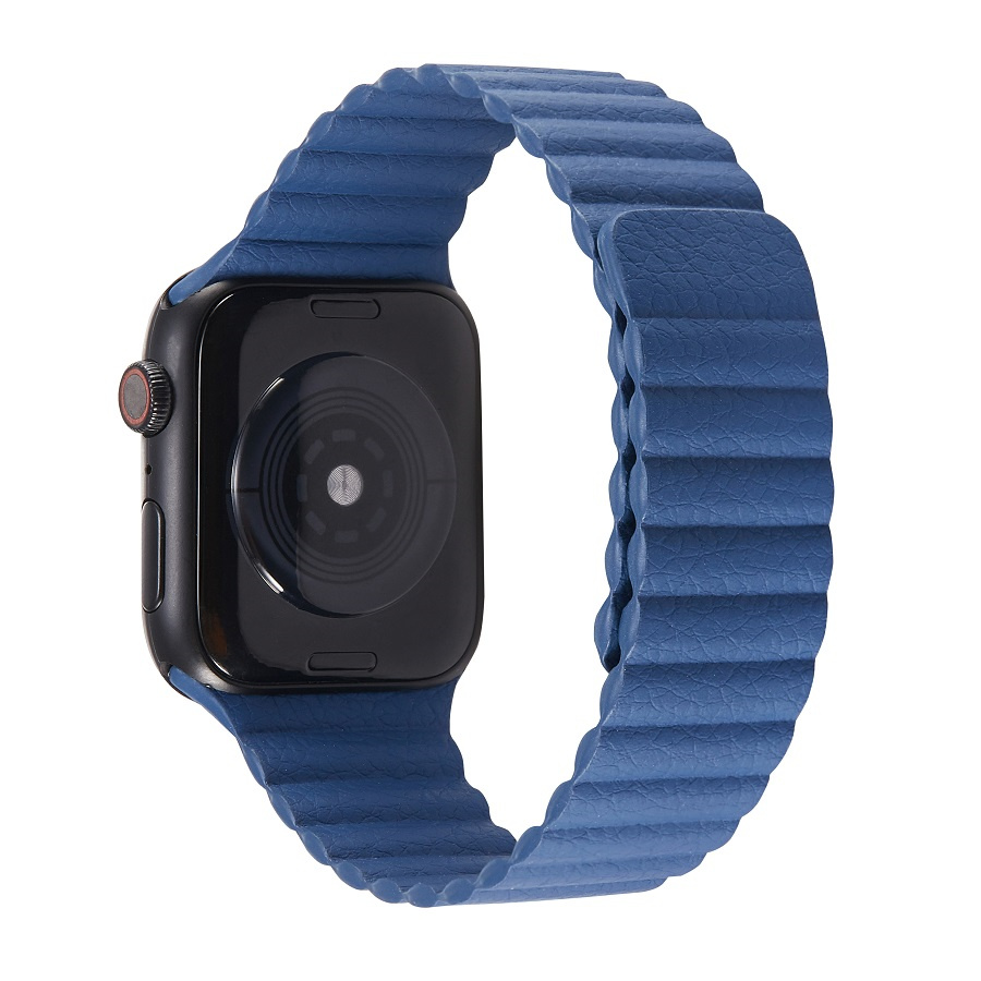 Midnight Blue Magnetic Leather Link for Apple Watch - 38mm