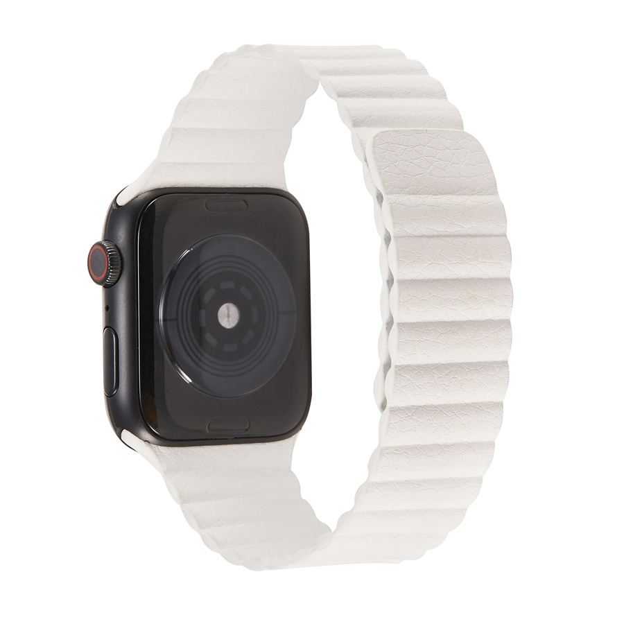 White Magnetic Leather Link for Apple Watch - 38mm