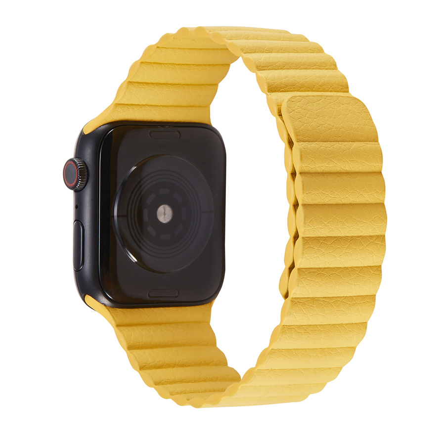 Yellow Magnetic Leather Link for Apple Watch - 38mm