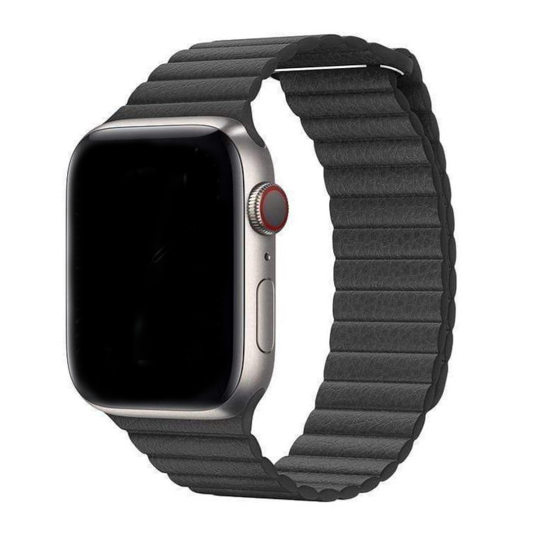 Black Magnetic Leather Loop for Apple Watch - 38mm