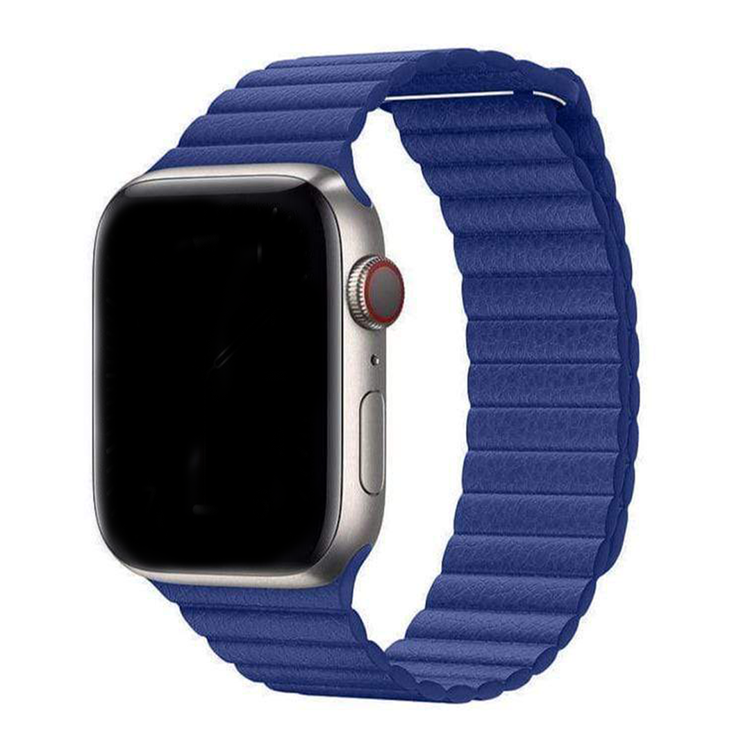 Blue Magnetic Leather Loop for Apple Watch - 38mm