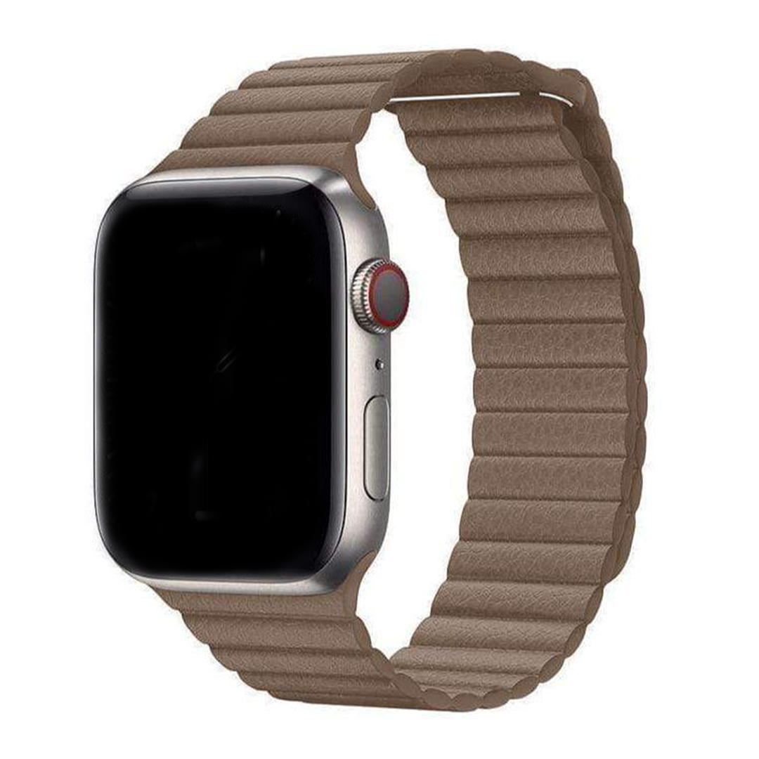 Coffee Magnetic Leather Loop for Apple Watch - 38mm