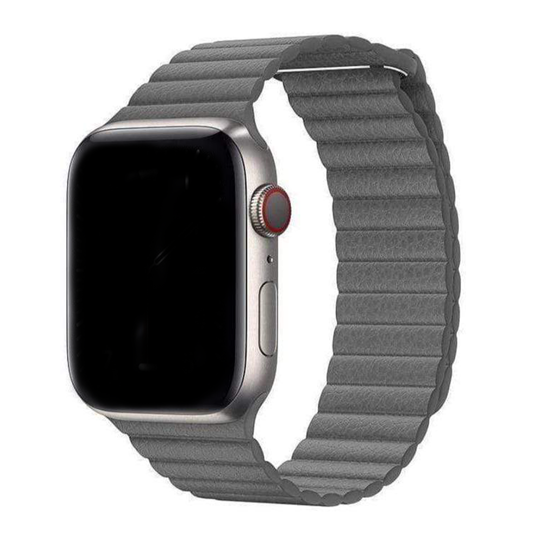 Gray Magnetic Leather Loop for Apple Watch - 38mm