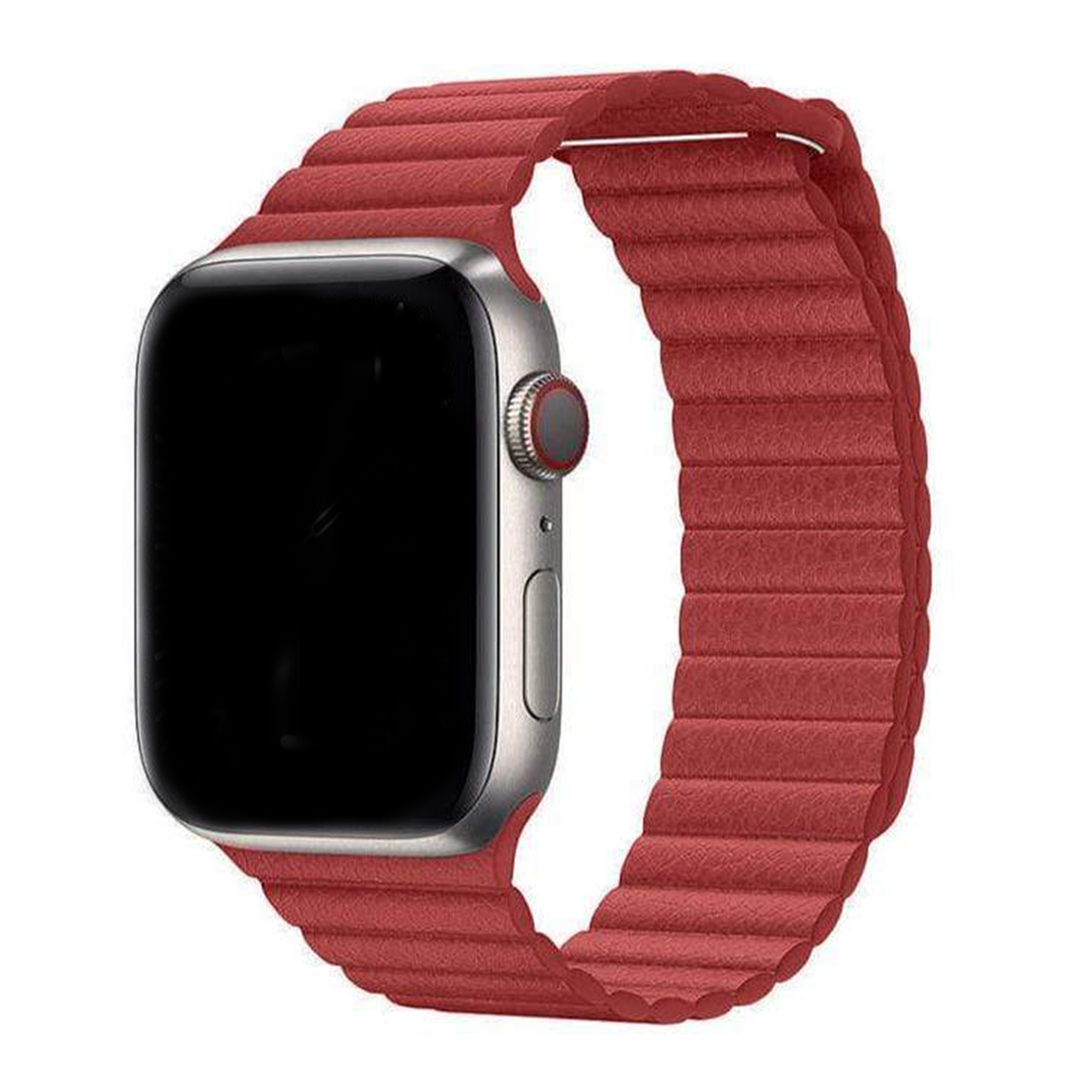 Red Magnetic Leather Loop for Apple Watch - 38mm