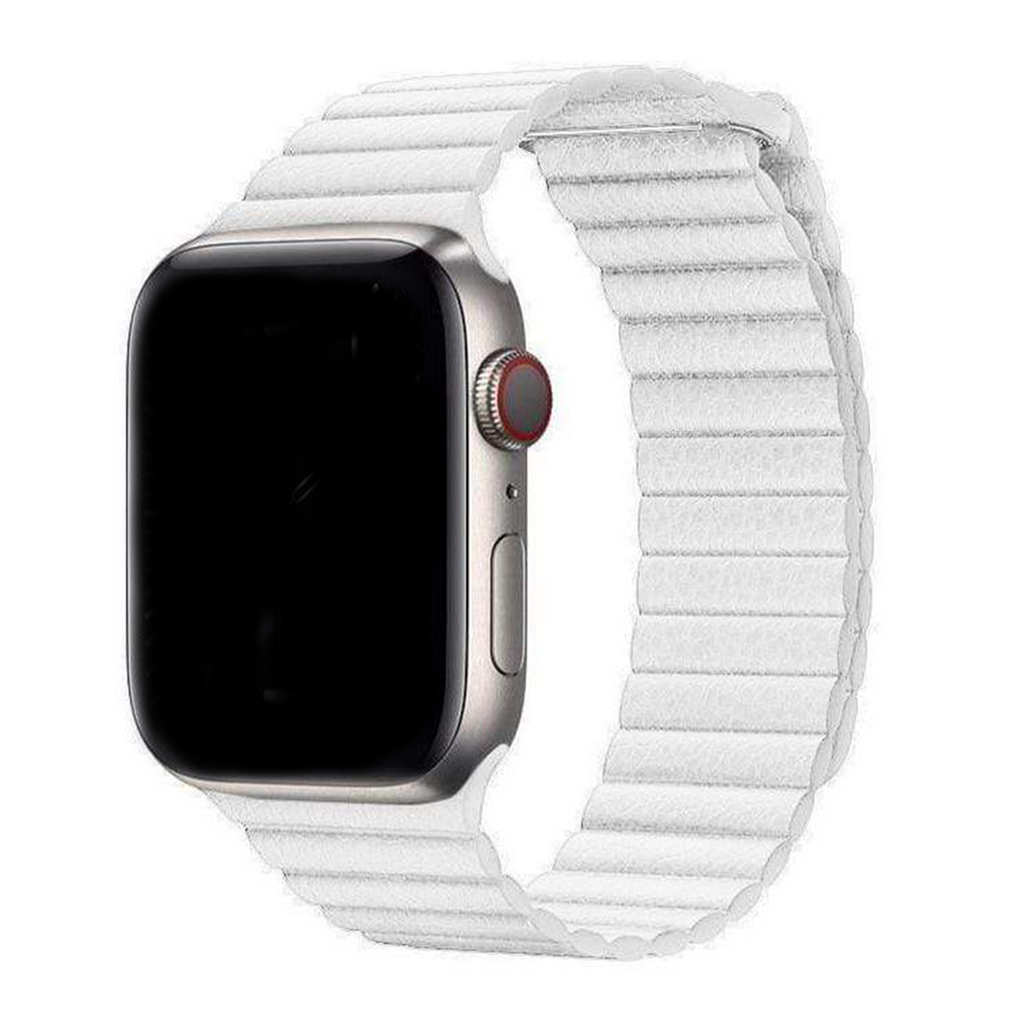 White Magnetic Leather Loop for Apple Watch - 38mm