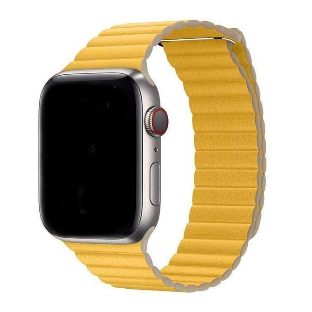 Yellow Magnetic Leather Loop for Apple Watch - 38mm