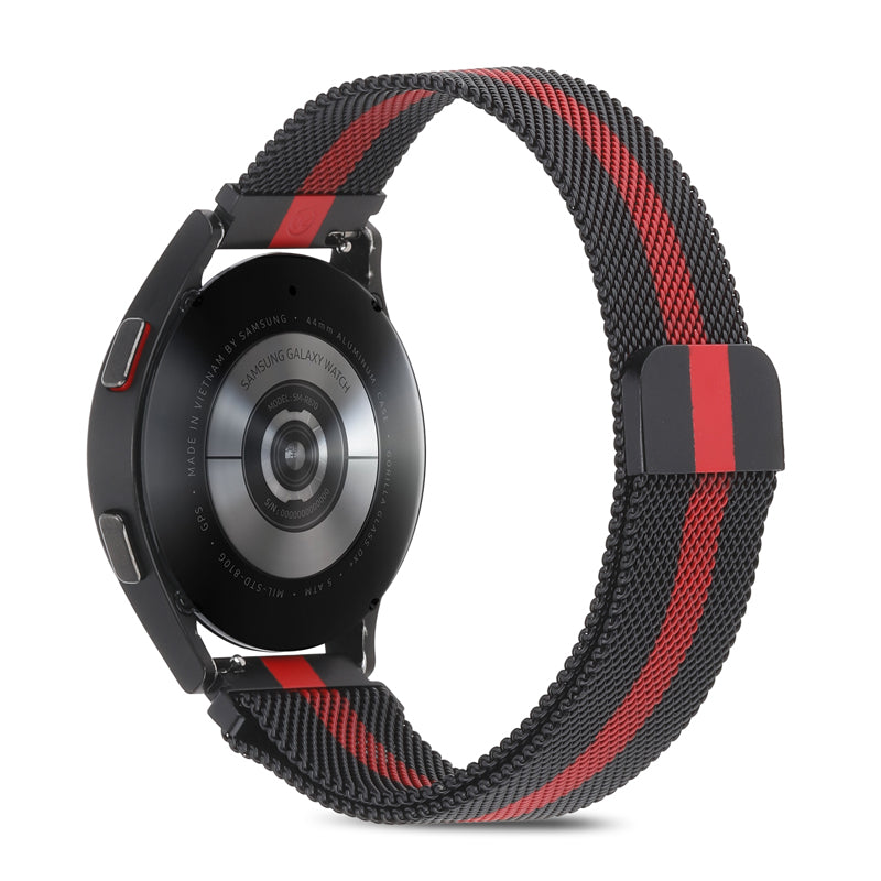 Black & Red Magnetic Milanese for Samsung Watch in 20mm/22mm