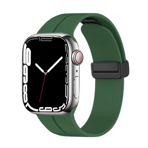 Army Green Magnetic Silicone Buckle Band for Apple Watch - 38mm