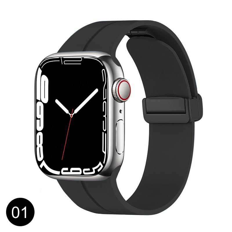 Black Magnetic Silicone Buckle Band for Apple Watch - 38mm