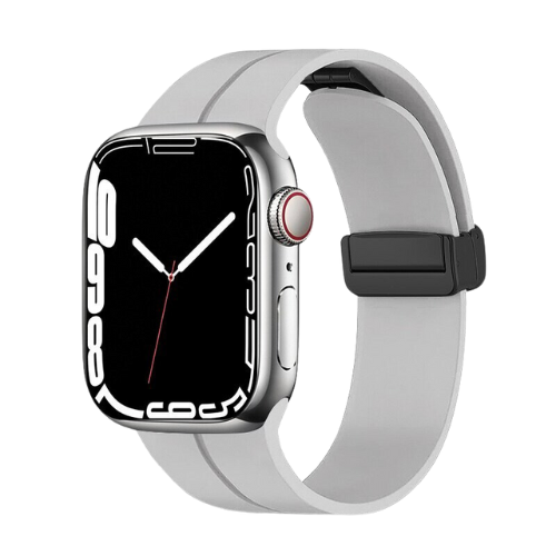 Light Grey Magnetic Silicone Buckle Band for Apple Watch - 38mm